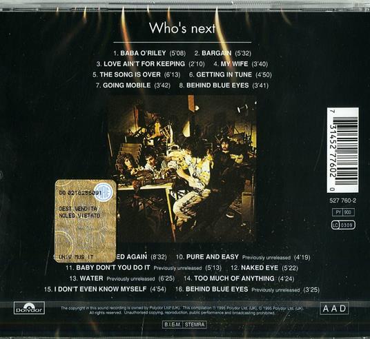 Who's Next - CD Audio di Who - 2