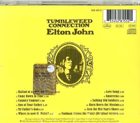 Tumbleweed Connection - CD Audio di Elton John - 2