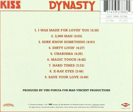 Dynasty (Remastered) - CD Audio di Kiss - 2