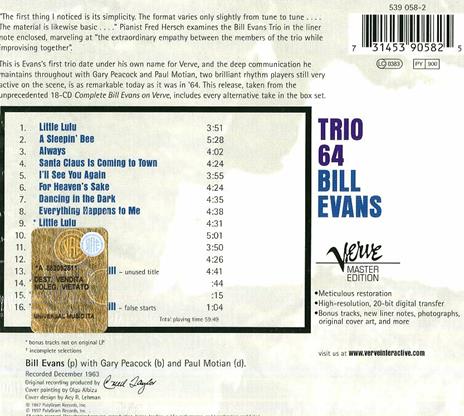 Trio '64 - CD Audio di Bill Evans - 2