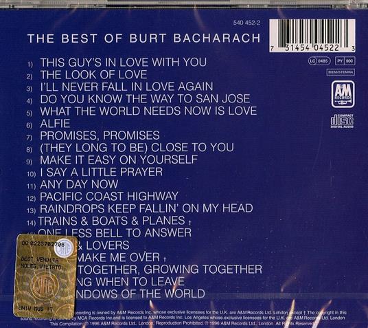 The Best of Burt Bacharach - CD Audio di Burt Bacharach - 2