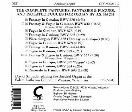Fantasies & Fugues - CD Audio di Johann Sebastian Bach - 2