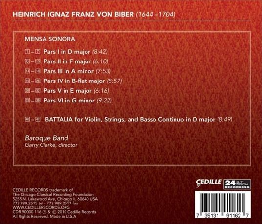 Mensa Sonora - CD Audio di Heinrich Ignaz Franz Von Biber - 2