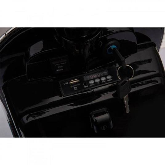 Moto Elettrica Per Bambini Vespa Px 150 Piaggio Deluxe Bianca 12v Bauletto, Paravento, Ruote Eva/As2 - 3