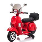 Moto Elettrica Per Bambini Vespa Px 150 Piaggio Deluxe Rossa 12v Bauletto, Paravento, Ruote Eva/As2