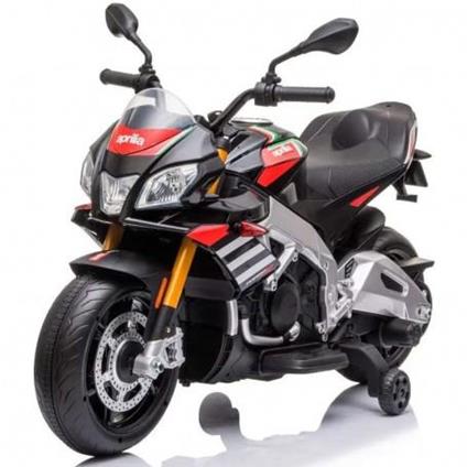 Moto Elettrica Per Bambini Aprilia Tuono Italy 12 V Suoni, Led, Chiave, Ruote Eva
