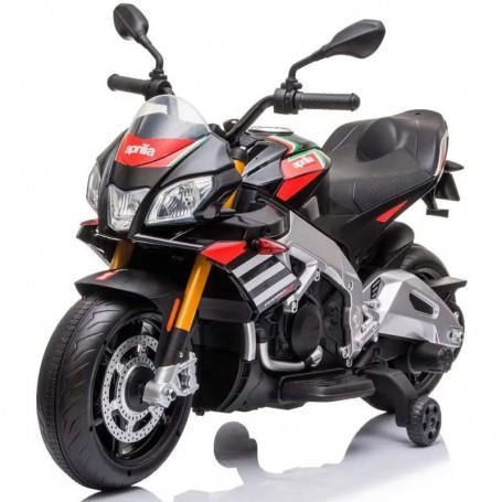 Moto Elettrica Per Bambini Aprilia Tuono Italy 12 V Suoni, Led, Chiave, Ruote Eva