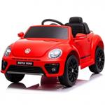 Auto Elettrica Per Bambini Volkswagen The Beetle Rossa R/C 12V Luci E Suoni, Bluetooth