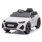 Auto Elettrica Per Bambini Audi Rs6 Bianco 12V Con R/C, Ing. Mp3 E Usb, Led