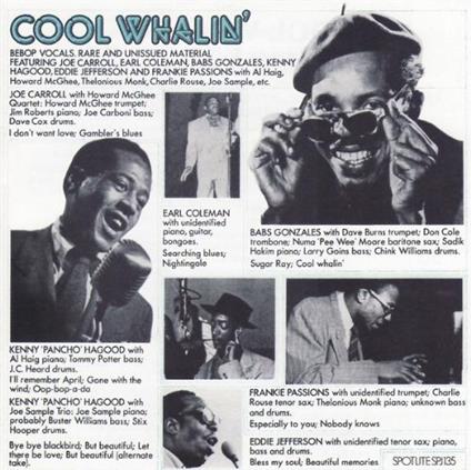 Cool Whalin Bebop Vocals - CD Audio