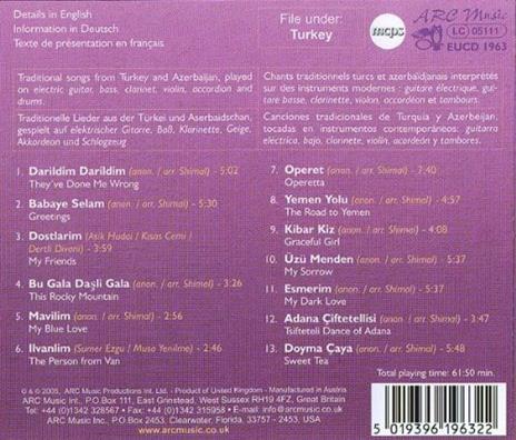 Turkey. Modern Tradition - CD Audio di Shimal - 2
