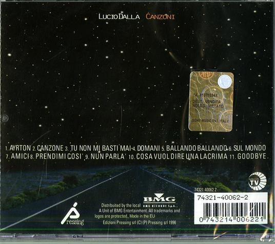 Canzoni - CD Audio di Lucio Dalla - 2