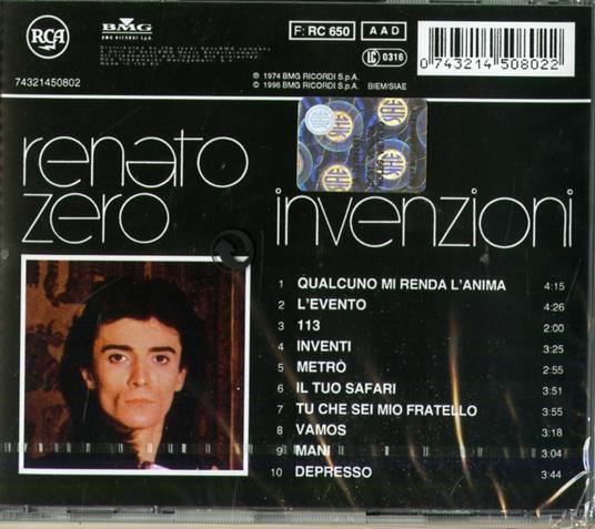 Invenzioni - CD Audio di Renato Zero - 2