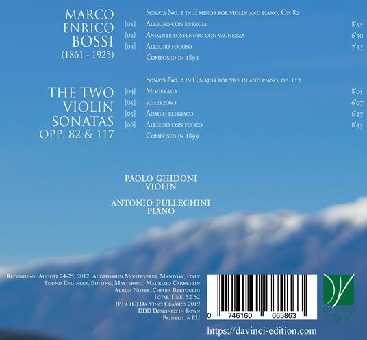 The Two Violin Sonatas - CD Audio di Marco Enrico Bossi - 2