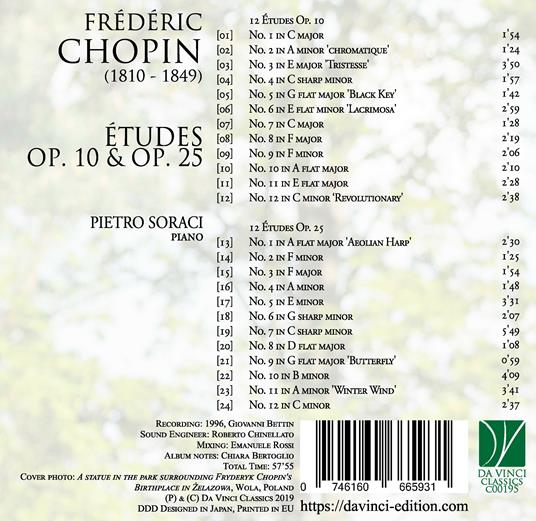 Studi op.10, op.25 - CD Audio di Frederic Chopin,Pietro Soraci - 2
