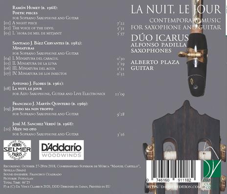 La Nuit, Le Jour. Musica contemporanea per sax e chitarra - CD Audio di Duo Icarus - 2