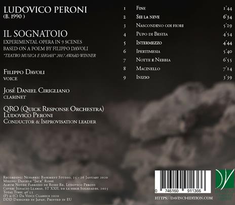 Il sognatoio. Experimental Opera in 9 Scenes - CD Audio di Lorenzo Perosi,QRO (Quick Response Orchestra),Filippo Davoli - 2