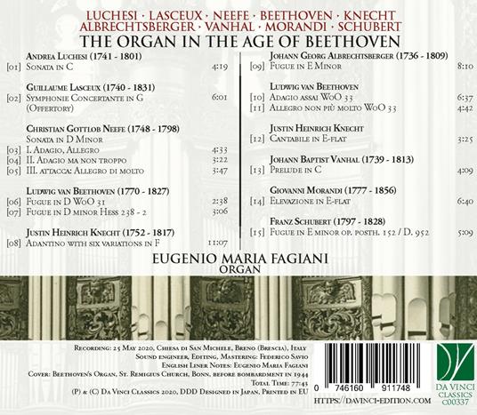 The Organ in the Age of Beethoven - CD Audio di Eugenio Maria Fagiani - 2
