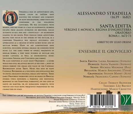 Santa Editta, vergine e monaca - CD Audio di Alessandro Stradella - 2