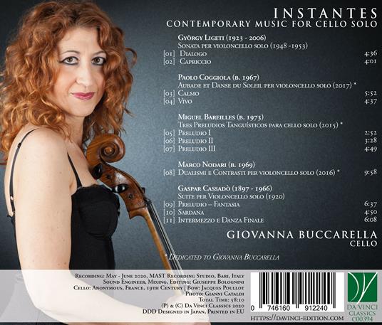 Instantes. Contemporary Music for Cello - CD Audio di Giovanna Buccarella - 2