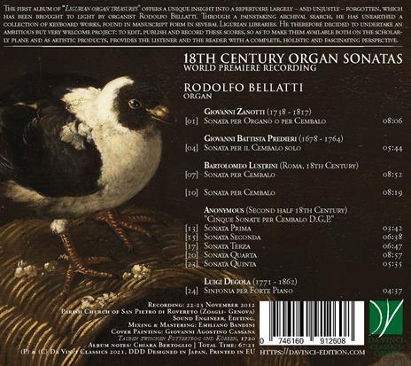 18th Century Organ Sonatas - CD Audio di Rodolfo Bellatti - 2