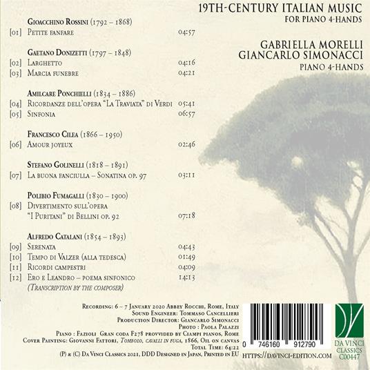 19th Century Italian Music for Piano 4-Hands - CD Audio di Giancarlo Simonacci,Gabriella Morelli - 3