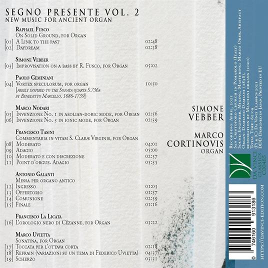 Segno Presente vol.2. New Music for Ancient Organ - CD Audio di Simone Vebber - 2