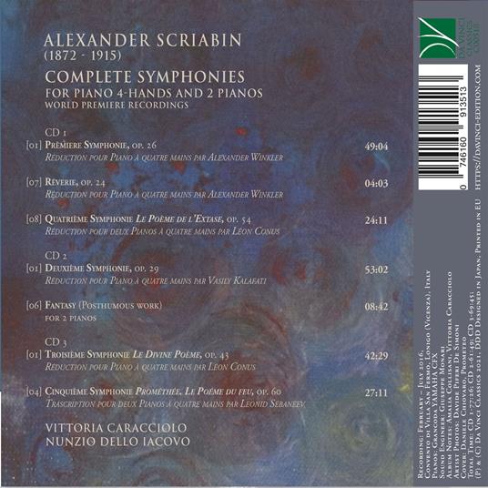 Complete Symphonies for Piano - CD Audio di Alexander Scriabin,Vittoria Caracciolo - 2