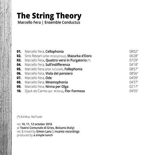 The String Theory - CD Audio di Marcello Fera,Ensemble Conductus - 2