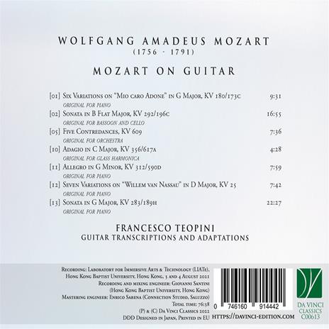 Mozart On Guitar (Guitar Transcritions) - CD Audio di Wolfgang Amadeus Mozart - 2