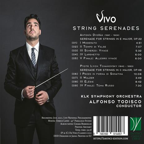 Vivo. String Serenades - CD Audio di Antonin Dvorak,Pyotr Ilyich Tchaikovsky,KLK Symphony Orchestra - 2