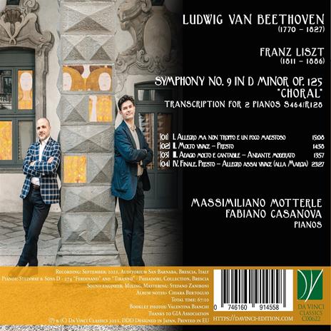 Symphony No.9 in D Min - CD Audio di Ludwig van Beethoven,Franz Liszt,Massimiliano Motterle - 2