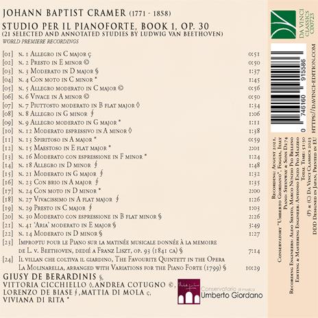 Studio per il pianoforte - CD Audio di Johann Baptist Cramer - 2