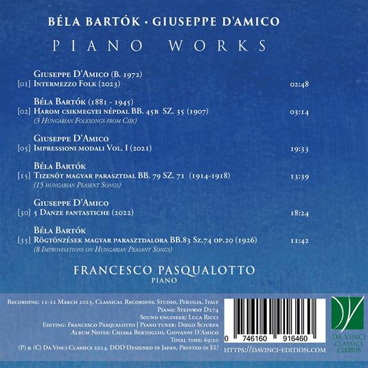 Piano Works - CD Audio di Bela Bartok,Francesco Pasqualotto - 2