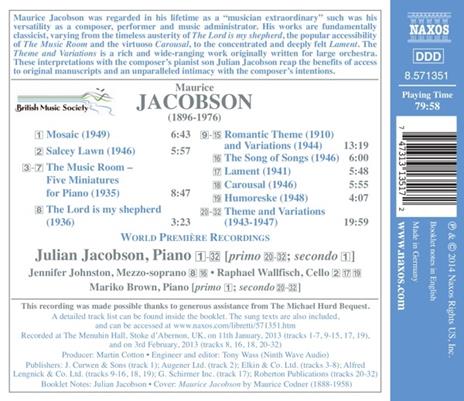 The Music Room e altre opere cameristiche - CD Audio di Raphael Wallfisch,Maurice Jacobson - 2