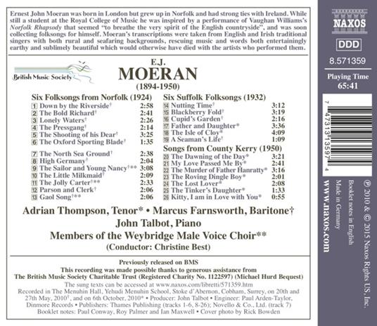 Folksong Arrangements - CD Audio di Ernest John Moeran - 2