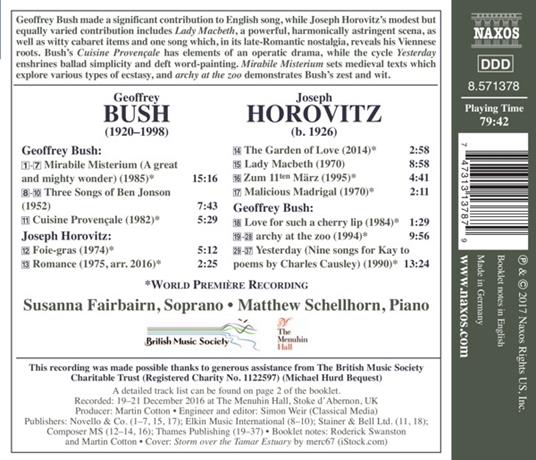 Songs - CD Audio di Joseph Horovitz - 2