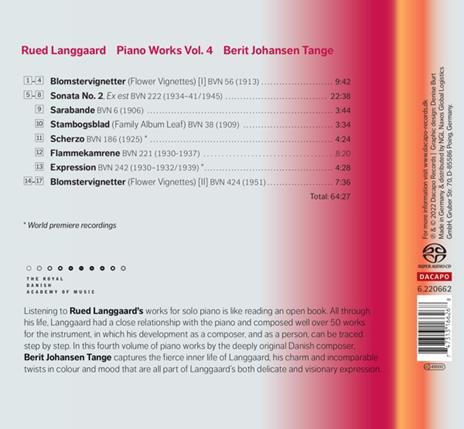 Piano Works Vol. 4 - CD Audio di Rued Langgaard,Berit Johansen Tange - 2