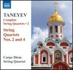Quartetti per archi n.2, n.4 - CD Audio di Sergej Taneyev,Carpe Diem String Quartet