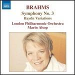 Sinfonia n.3 - Variazioni su un tema di Haydn - CD Audio di Johannes Brahms,London Philharmonic Orchestra,Marin Alsop