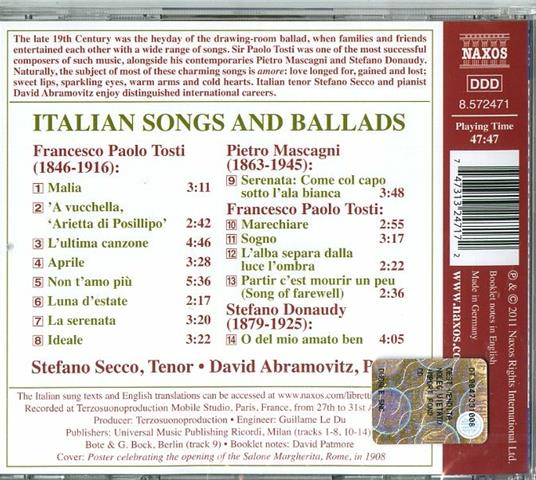 Liriche da camera italiane - CD Audio di Stefano Secco - 2