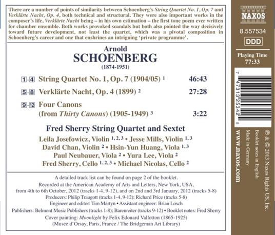 Verklärte Nacht - Quartetto per archi - CD Audio di Arnold Schönberg - 2