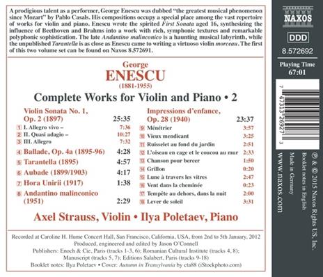 Musica completa per violino e pianoforte vol.2 - CD Audio di George Enescu,Axel Strauss,Ilya Poletaev - 2