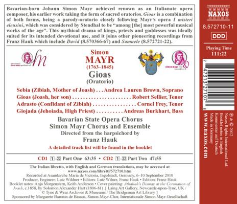 Gioas - CD Audio di Johann Simon Mayr - 2