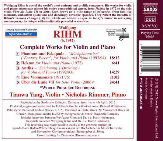 Opere per violino e pianoforte - CD Audio di Wolfgang Rihm - 2