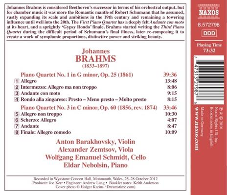 Quartetti con pianoforte - CD Audio di Johannes Brahms - 2