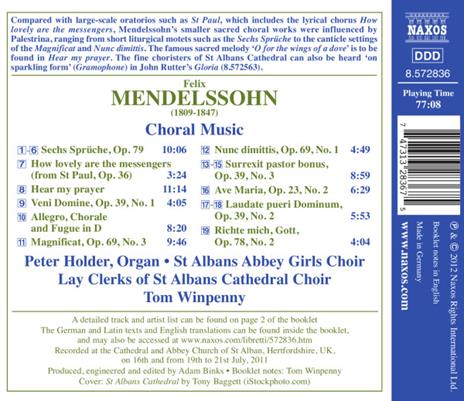 Musica corale - CD Audio di Felix Mendelssohn-Bartholdy - 2