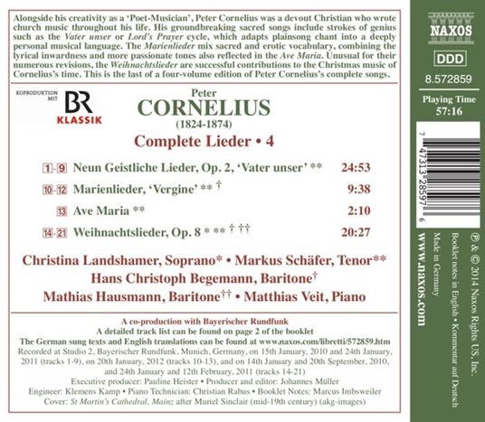 Lieder vol.4 - CD Audio di Peter Cornelius - 2