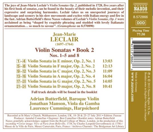 Sonate per violino e basso continuo - CD Audio di Jean-Marie Leclair - 2
