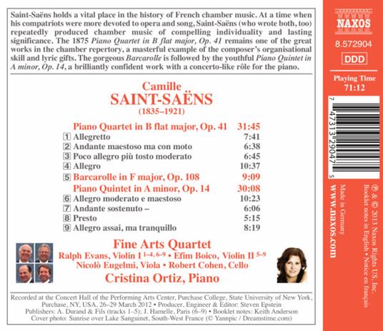 Piano Quartet in B Flat M - CD Audio di Camille Saint-Saëns - 2